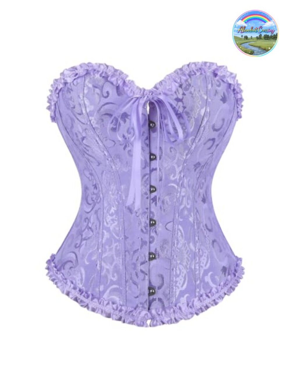 Women's Overbust Jacquard Corset Lace-Up Renaissance Costume Top